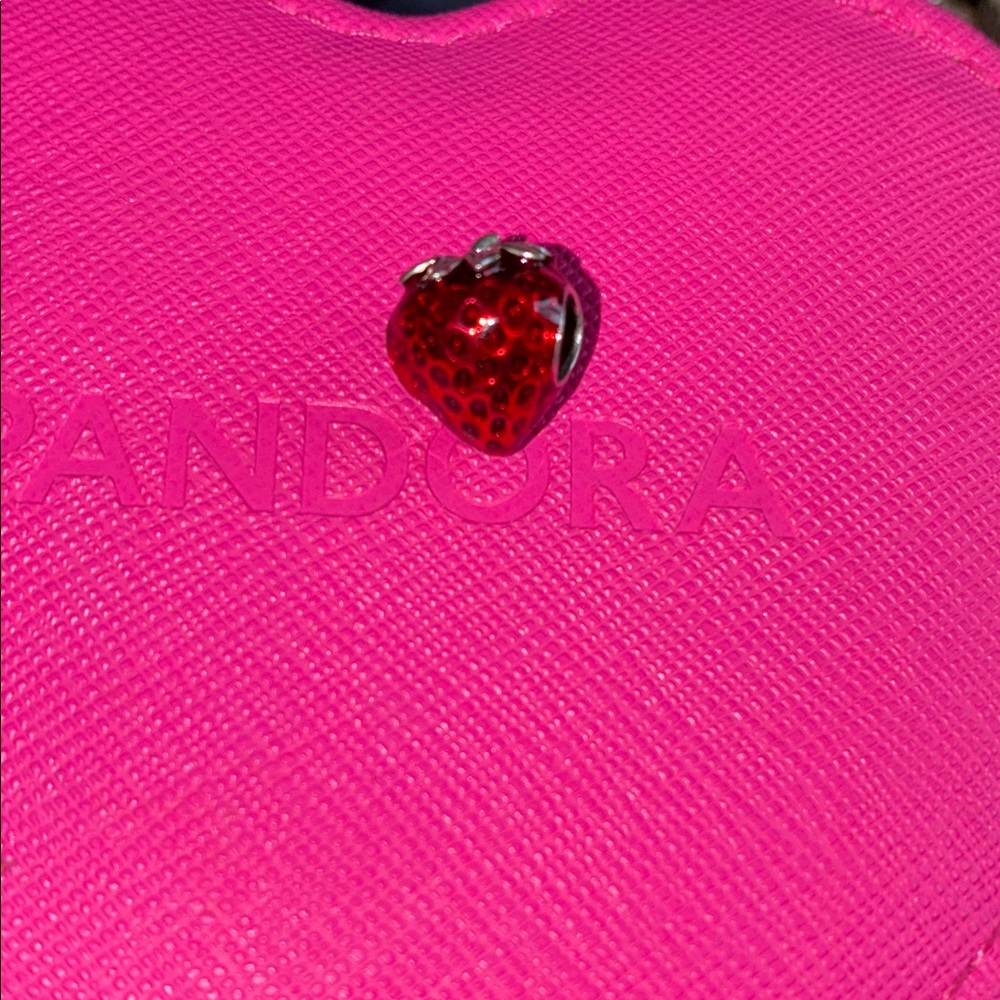 Pandora Silver and Red Strawberry Charm